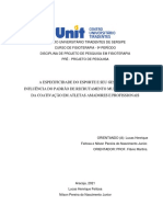 A Especificidade Do Esporte e Seu Gesto Motor Na Influência Do Padrão de Recrutamento Muscular Através Da Coativação em Atletas Amadores e Profissionais