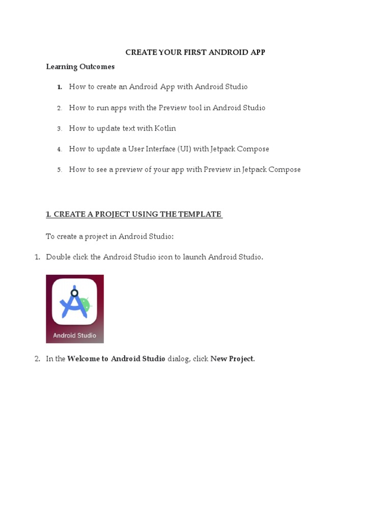 Create Your First Android App | PDF | Android (Operating System ...