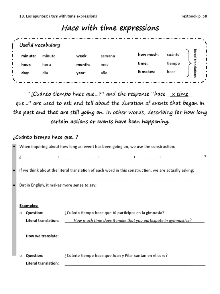 Time Expressions with 