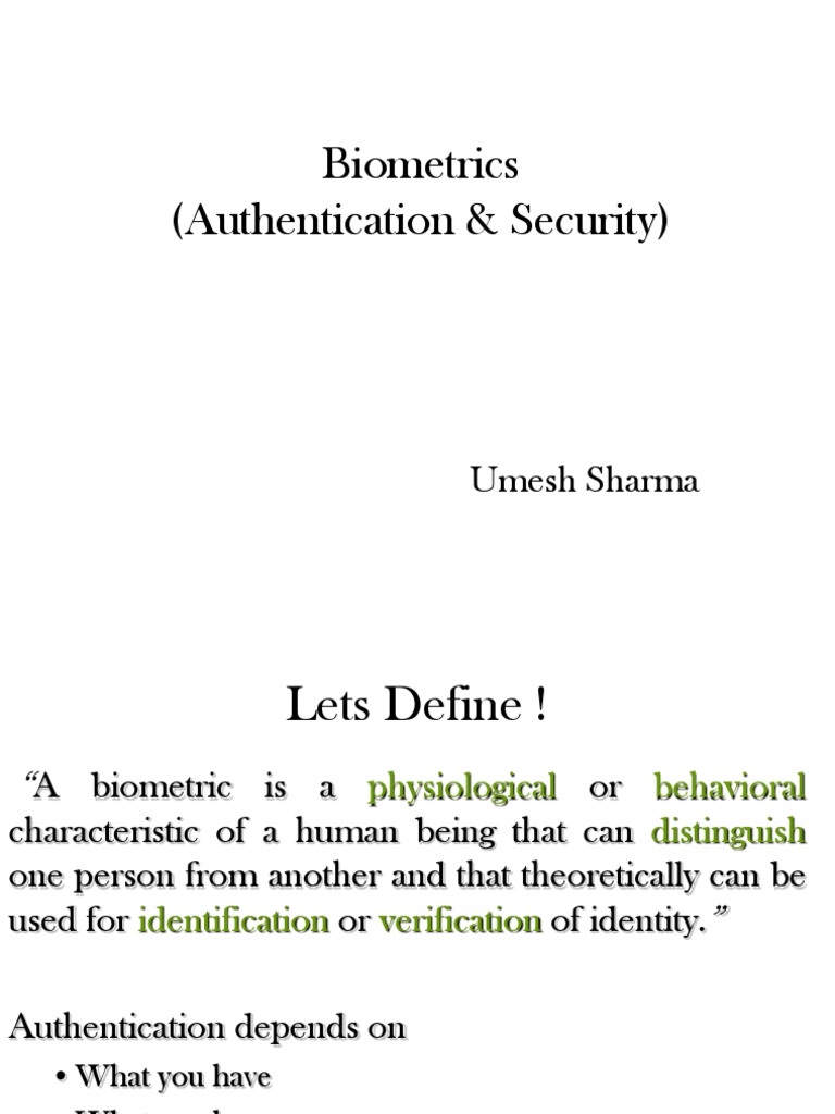 Biometric User Authentication Overview | PDF | Biometrics | Authentication