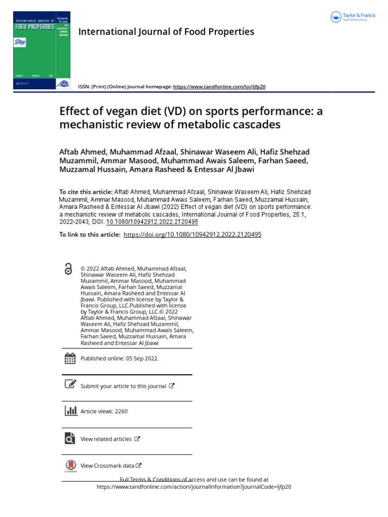 Vegan Diet Impact on Sports Performance | PDF | Omega 3 Fatty Acid ...