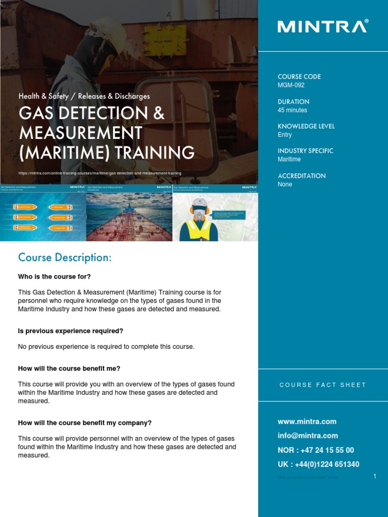 Maritime Gas Detection Training Course | PDF | Safari (Web Browser ...