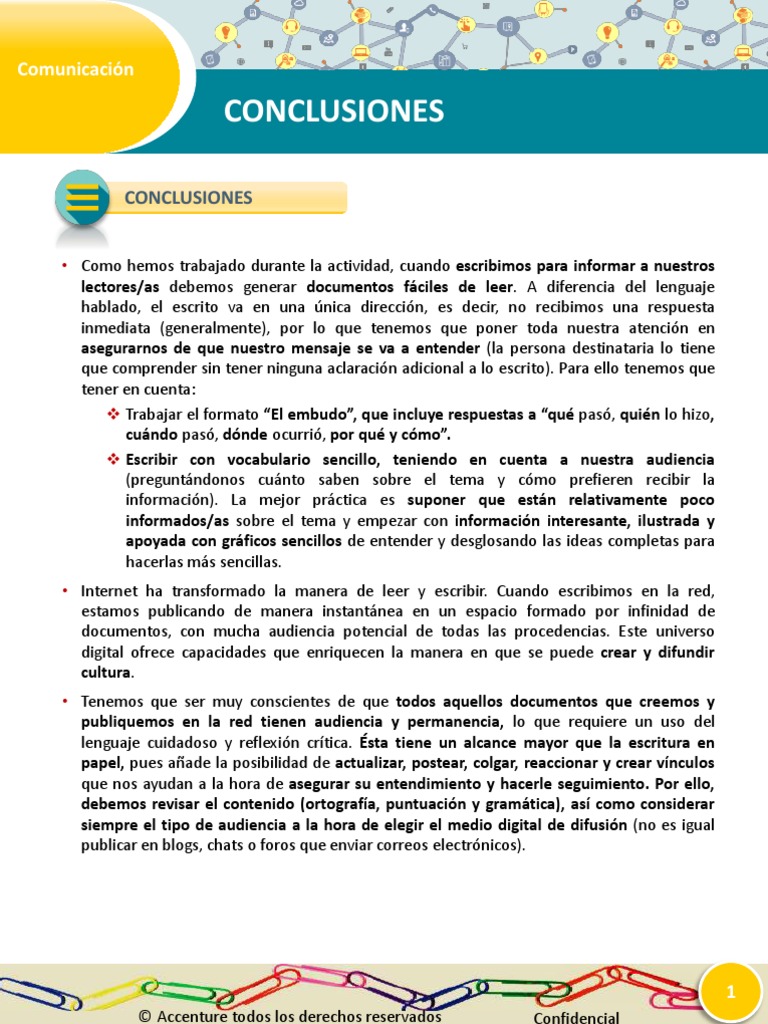 Conclusiones | PDF | Chat en linea | Información