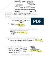 Pediatric Medication Math Practice Worksheet 