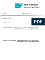 Exploration Topic Proposal - IBDP Maths IA