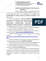 1 Lista de Manifestação de Interesse e Convocação de Matrícula