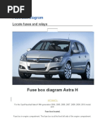 Fuses and Relays Box Diagram Opel - Vauxhall Astra H