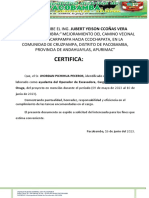 Certificado Jhordan