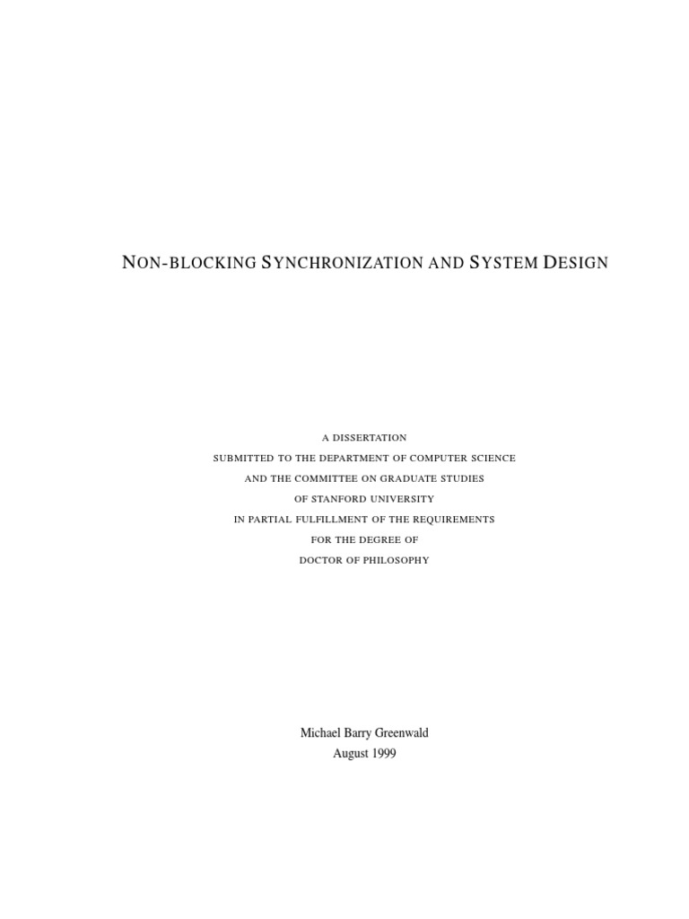 Non blocking synchronization and system design cs tr 99 1624
