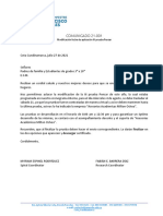 Comunicado 21-001 - Ajuste en Fecha Pruebas Pensar Iii