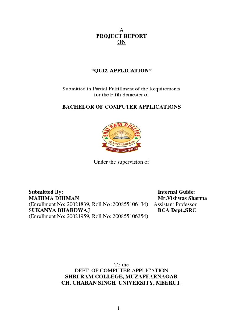 Quiz Application Project Report | PDF | Software Testing | Unit Testing