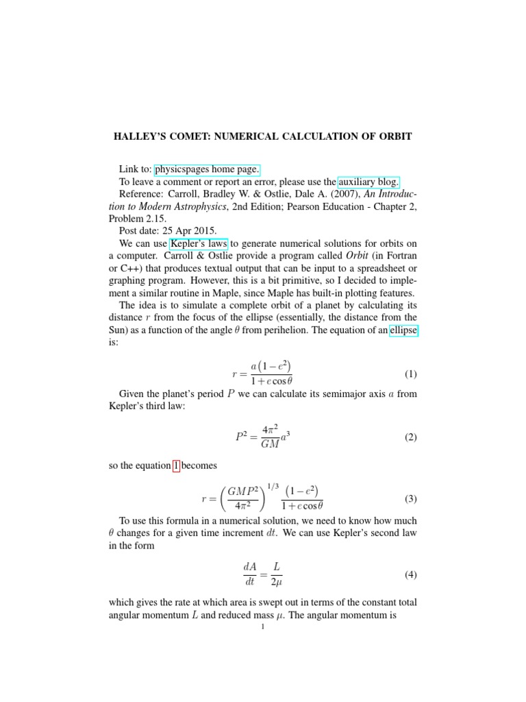 Carroll - Ostlie 02.15 | PDF | Orbit | Comet