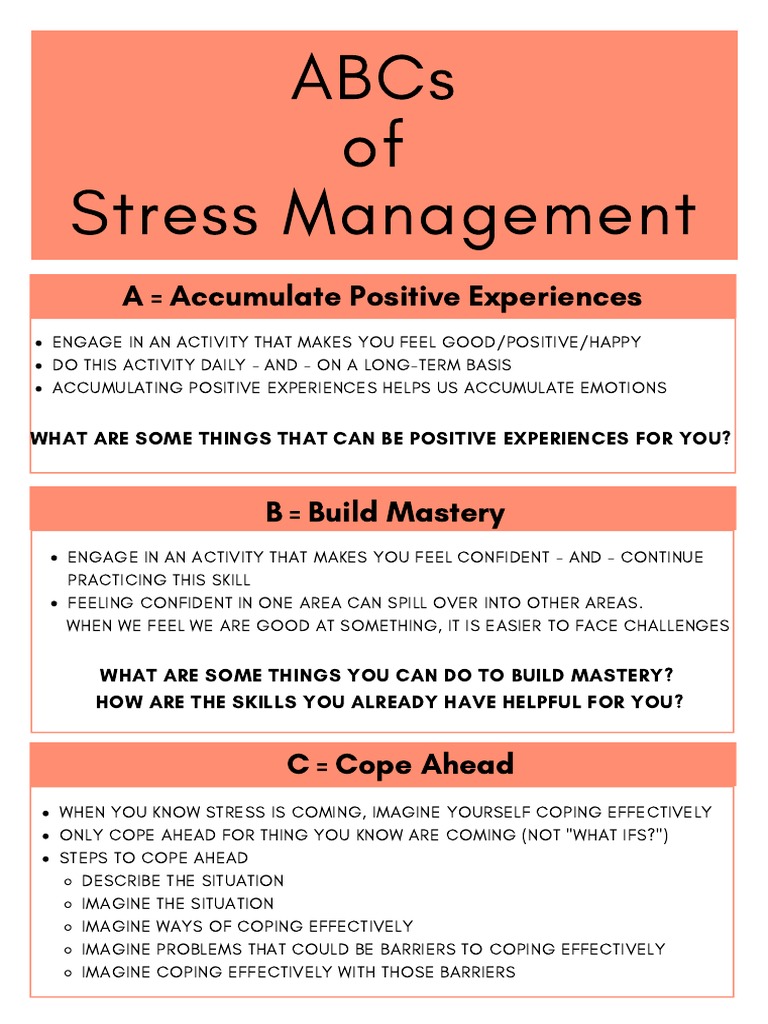 ABCs of Stress Management Techniques | PDF