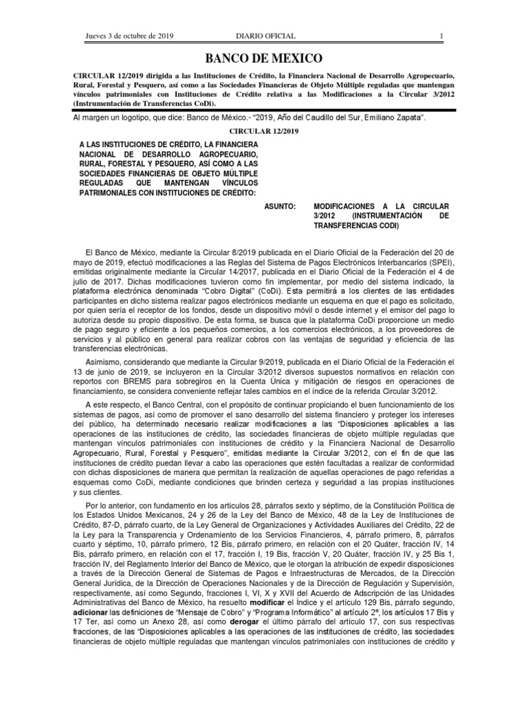 Image Result For Circular Dirigida A Las Ins Uciones De Crdito Y A La