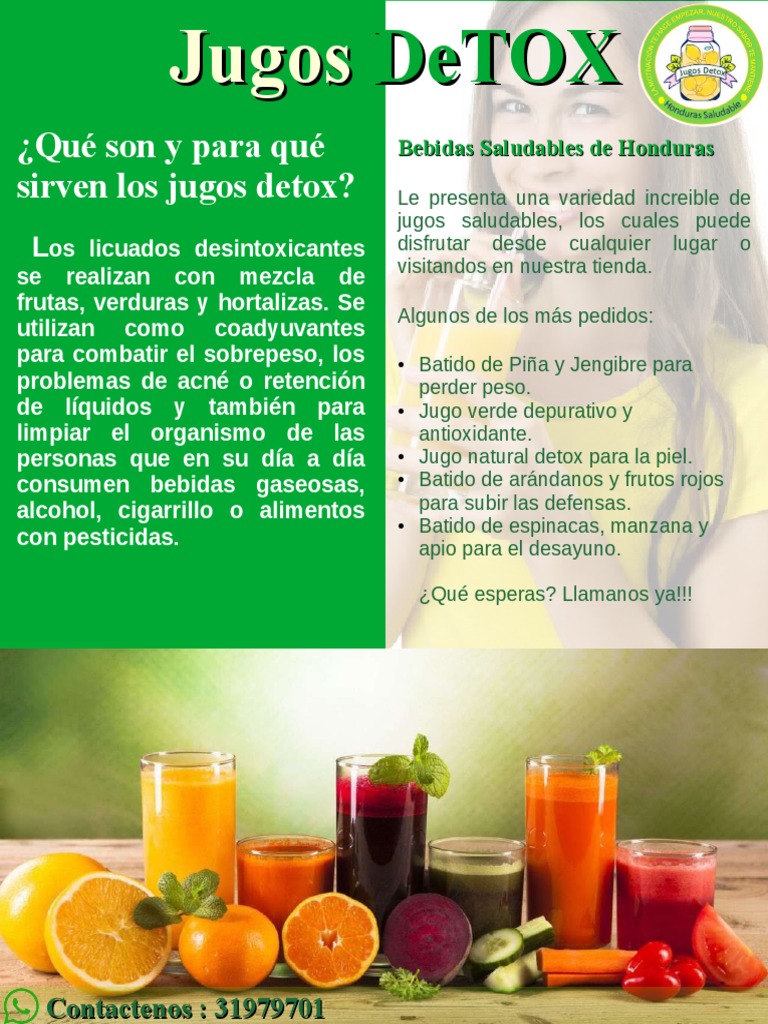 Jugos Detox Saludables en Honduras | PDF | Comida y bebida | Nutrición, image size:768x1024