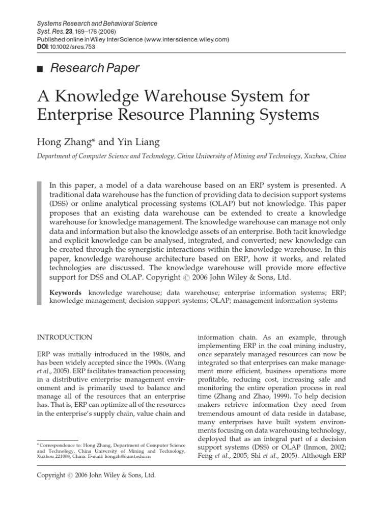 1-systems-research-and-behavioral-science-2006-zhang-a-knowledge