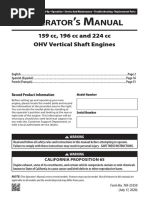 Perator S Anual: 159 CC, 196 CC and 224 CC Ohv Vertical Shaft Engines