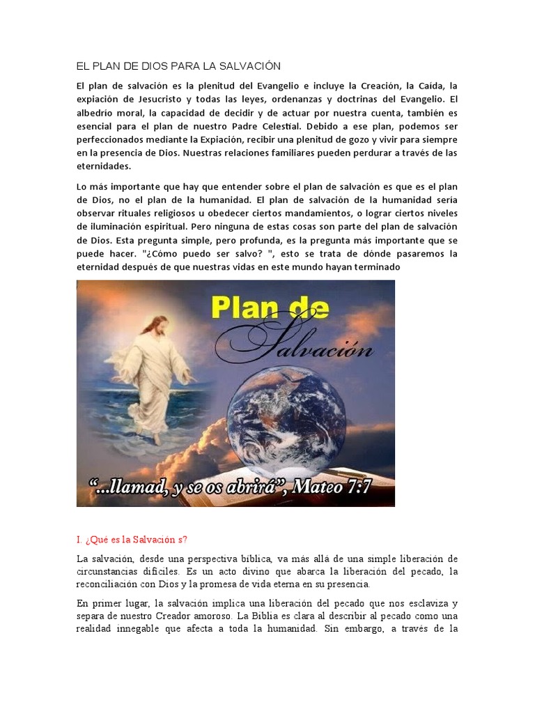 El Plan de Dios para La Salvación | PDF | Salvación | Pecado