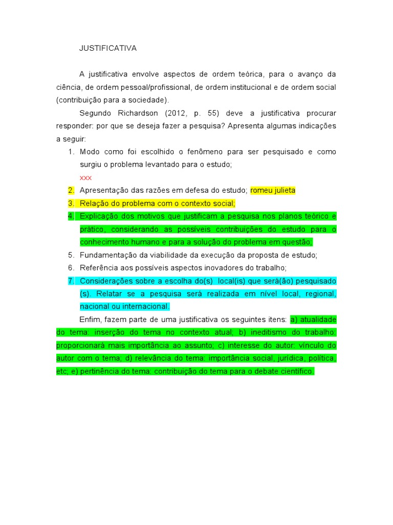 Justificativa de Pesquisa Científica | PDF | Método científico | Sociologia