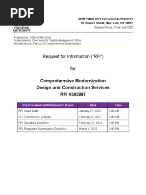 RFI Design and Construction Services