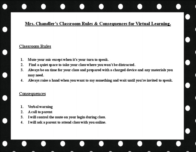 Teach Worthy site Classroom Rules and Consequences PDF