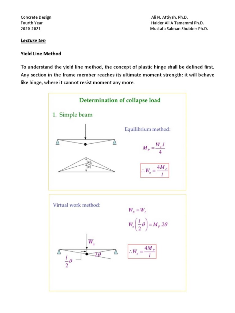 Yield Line Method in Concrete Design | PDF | Concrete | Reinforced Concrete