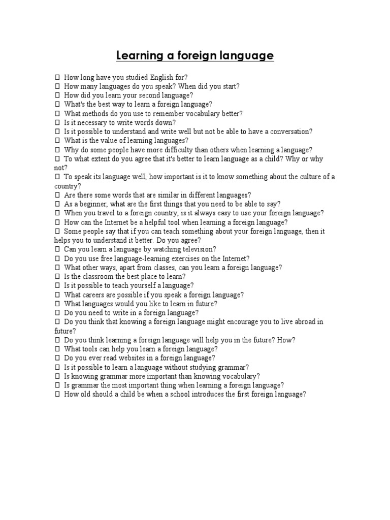 Learning a Foreign Language PDF