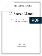 33 Sacred Motets by Tomas Luis de Victoria, Arranged For Viol Consort