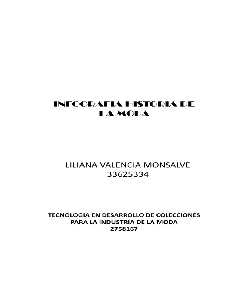 Infografia Historia De La Moda Pdf