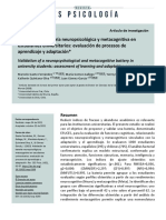 2023 test d2 y rey Validación de batería neuropsicologica y metacognitiva en estudiantes universitarios evaluación de aprendizaje y adaptación