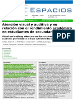 Atención Visual y Auditiva y Su Relación Con El Rendimiento Académico en Estudiantes de Secundaria