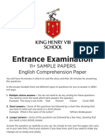 KH 11 Sample Papers English Comprehension Website