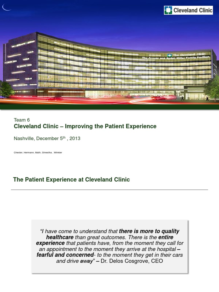 Cleveland Clinic's Patients First Model | PDF | Patient | Hospital