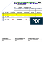 Horario de Clase de 5° A Matutina 2023 - 2024