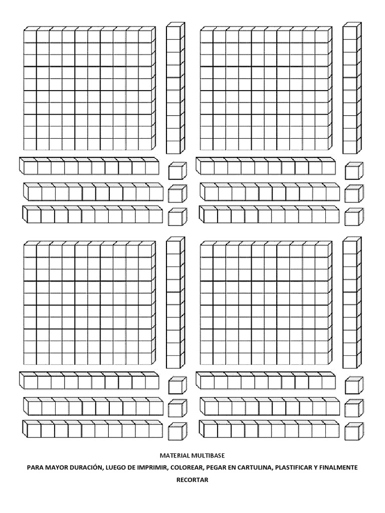 Material Base 10 para Imprimir y Colorear | PDF | Arte
