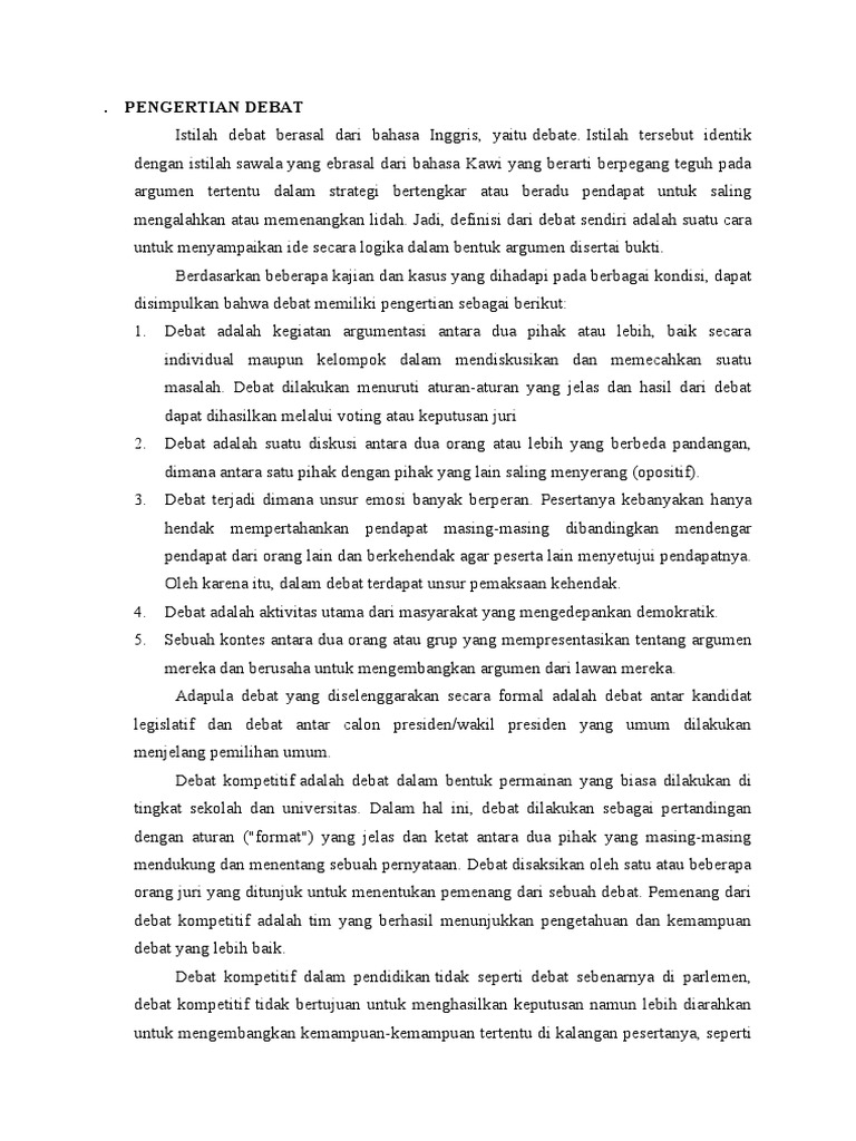 Materi Debat Pdf
