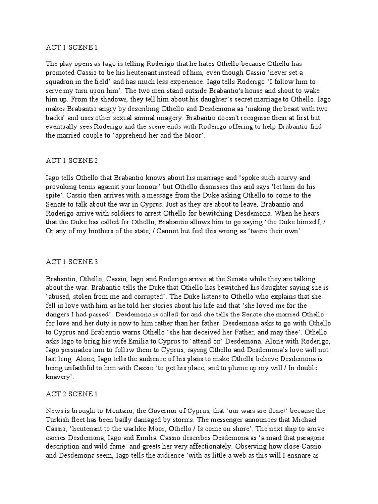 Othello summaries pdf othello iago