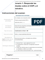 Examen - (AAB02) Cuestionario 1 - Responde Las Preguntas Planteadas Sobre El COIP y El Proceso Administrativo