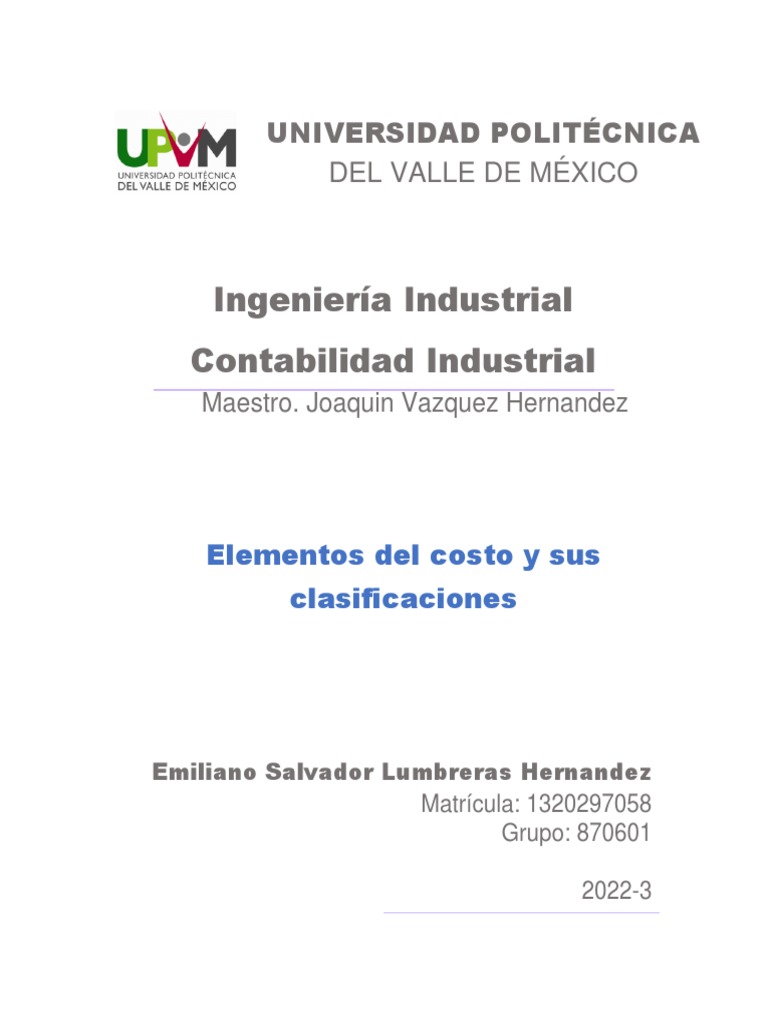 Elementos del Costo en Producción | PDF | Costo | Contabilidad de costos