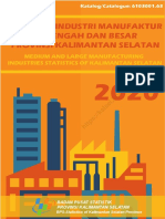 Statistik Industri Manufaktur Menengah Dan Besar Provinsi Kalimantan Selatan 2020