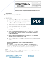 Procedimiento de Trabajo Operacion de Caldero