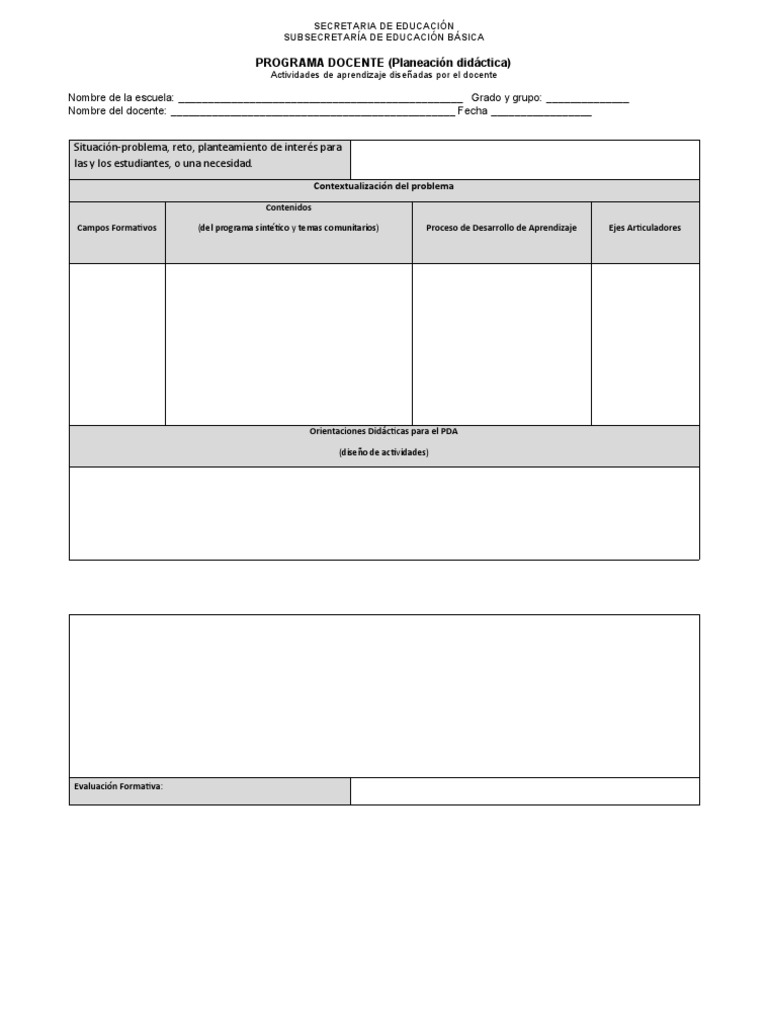 Planeación Didáctica Secundaria | PDF | Crecimiento personal y profesional