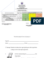 Third Periodical Test in Science - WARAY