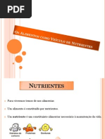 Os Alimentos como Veículo de Nutrientes