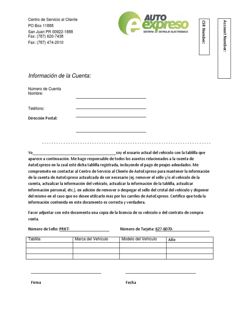 Certificación de Uso de Vehículo AutoExpreso | PDF