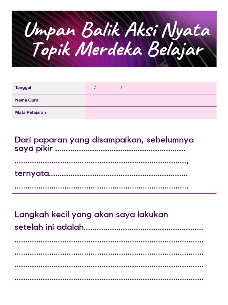 FORM UMPAN BALIK merdeka belajar | PDF