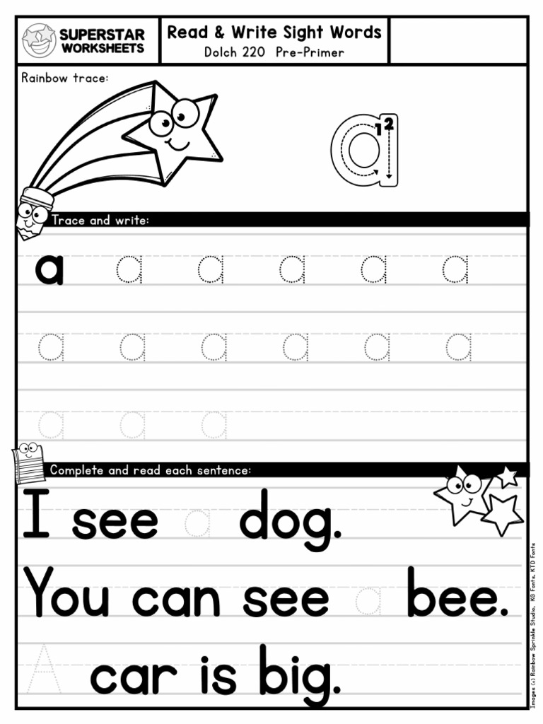 Sight Word Work Sheeta | PDF