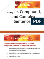Chapter 15 Simple - Compound - and Complex Sentences