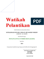 Template Sijil Watikah Pelantikan Pengawas