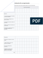 Lista de Cotejo para Evaluación de Un Experimento